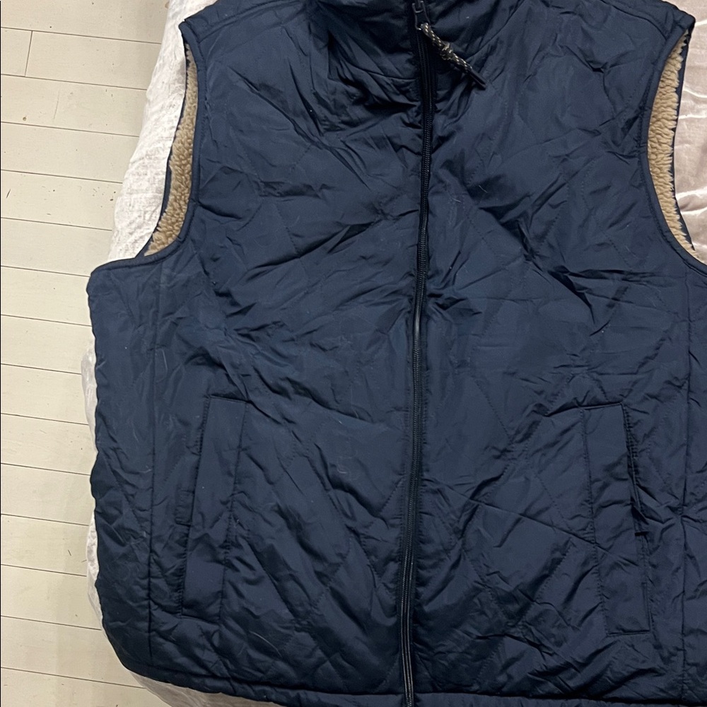 Andrew Marc Navy Blue Quilted Vest